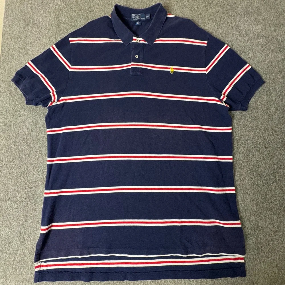 Polo Ralph Lauren‎ Mens XXL Striped Short Sleeve Polo Shirt Old Money